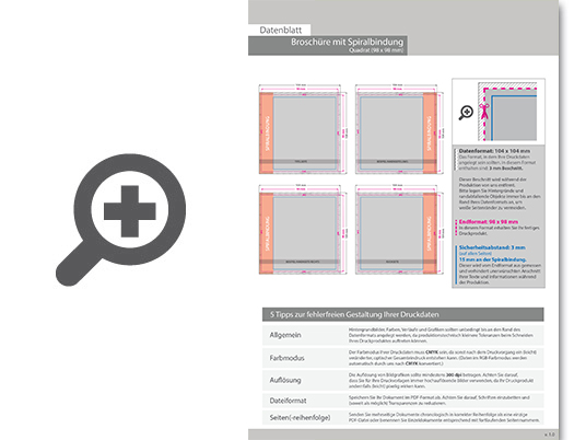 Product Bild brosch__re_mit_metall-spiralbindung__endformat_quadrat_9_8_cm_x_9_8_cm__272-seitig